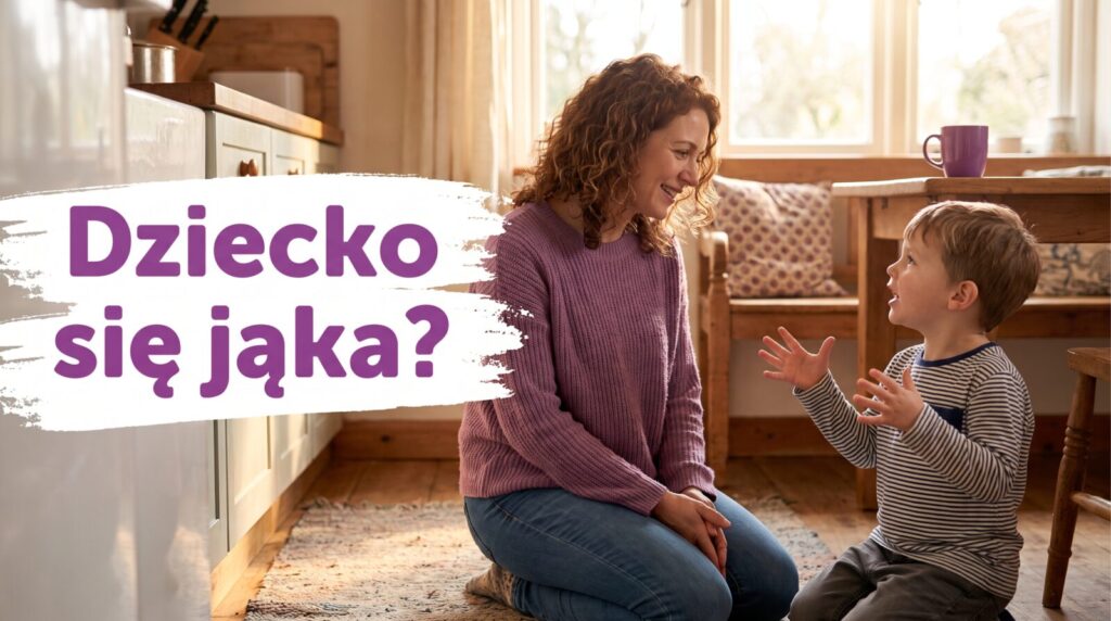 Jąkanie u dziecka: mama spokojnie słucha synka, który opowiada jej historię