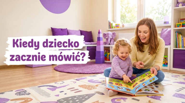 Kiedy dziecko zaczyna mówić: mama z córeczką oglądają książeczkę z obrazkami